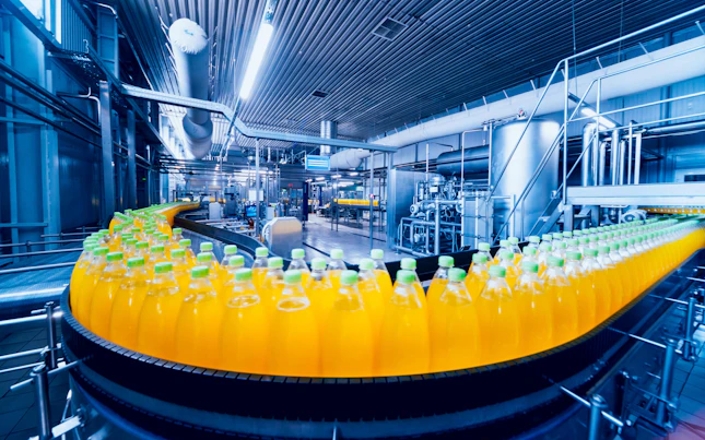 Bottled Drinks on an Assembly Line
