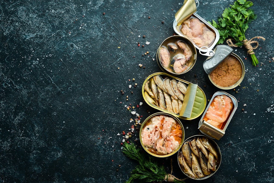 Canned Fish in Tin Cans