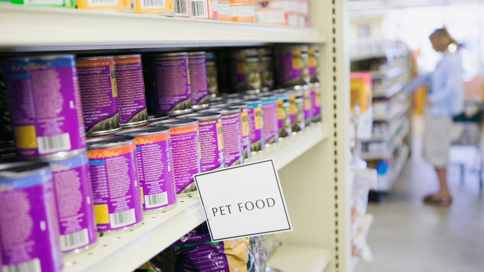 Canned Pet Food in Store