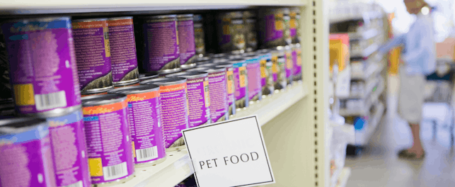 Canned Pet Food in Store
