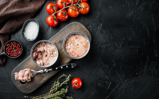 Food Ingredients Spread Out on Dark Surface