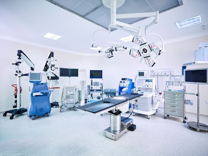 Hospital Surgery Room with Monitors and Equipment