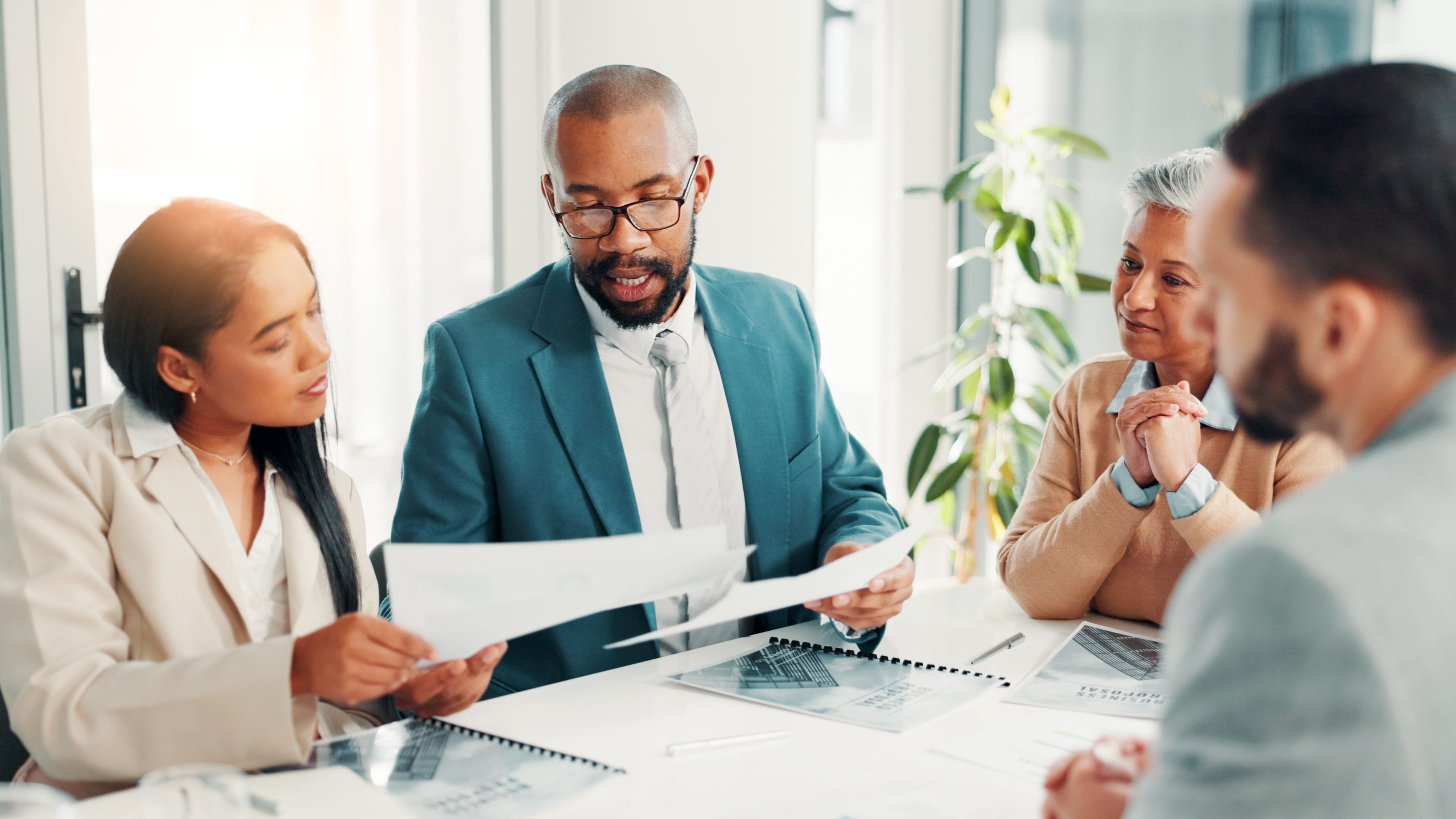 Interview and Opportunity with Business People in Boardroom