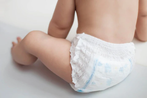 Mid Section of a Baby Diaper