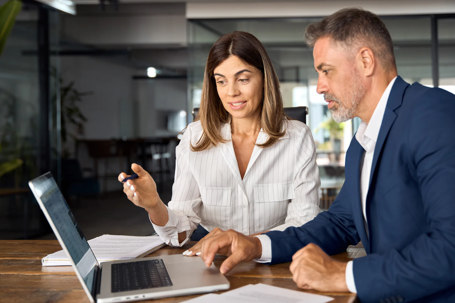 Professional business people working together