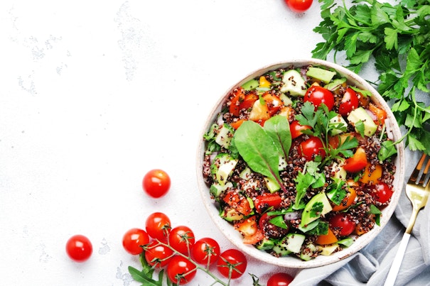 Quinoa Tabbouleh Salad with Red Cherry Tomatoes