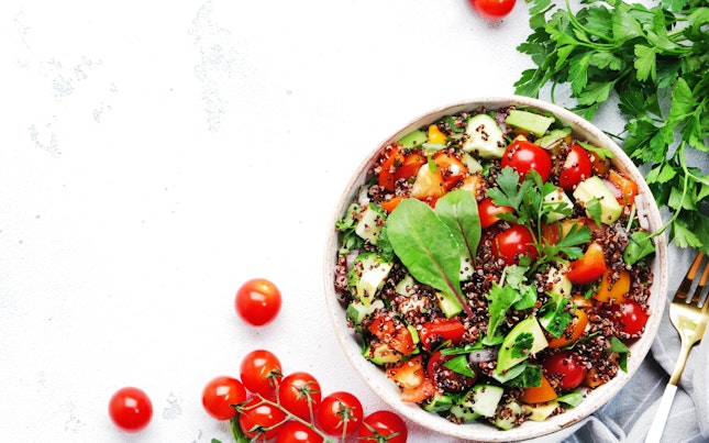 Quinoa Tabbouleh Salad with Red Cherry Tomatoes