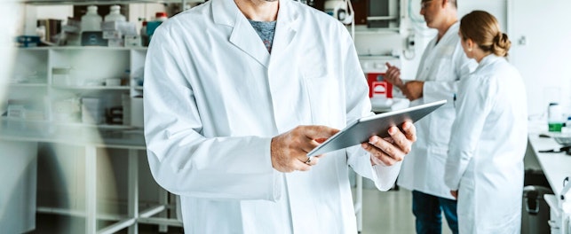 Scientist Using Digital Tablet in a Lab