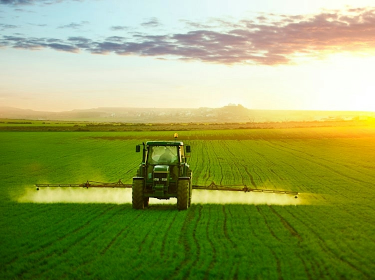 Tractor Spraying Crops