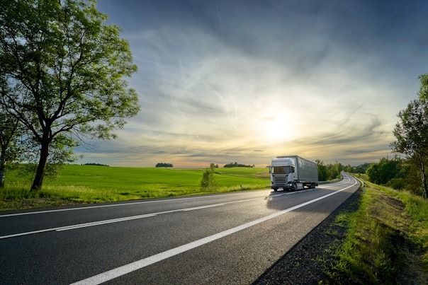 Truck Moving on a Road