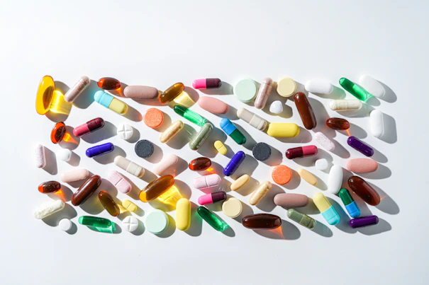 Various pharmaceuticals pills capsules tablets softgel of food supplements, fish oil, vitamin omega