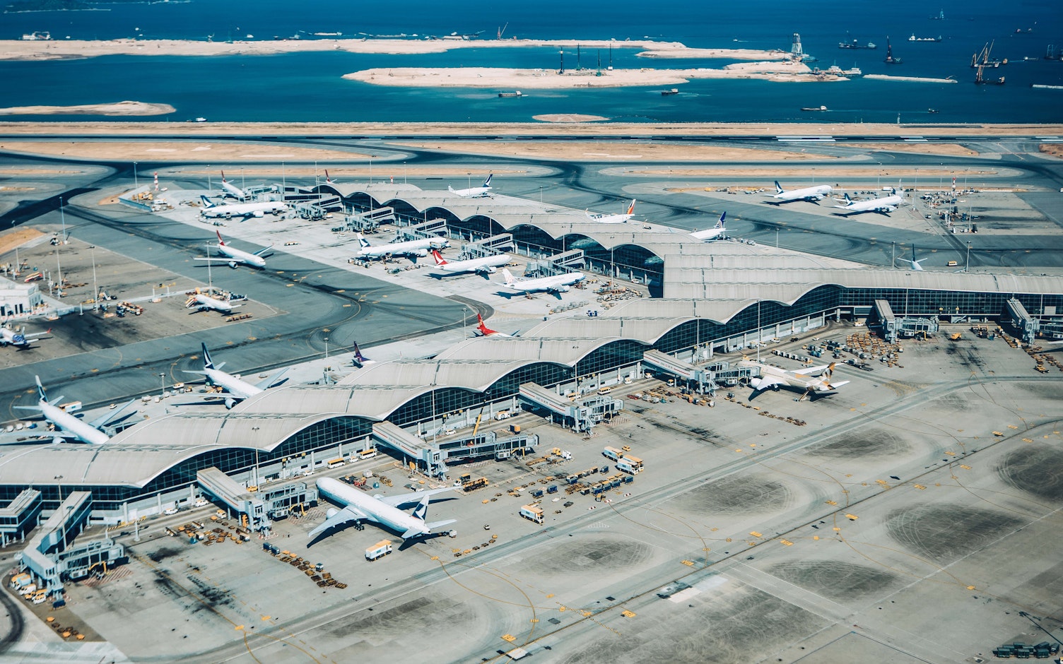 Aerial View of Hong Kong International Airport NoFocalPoint