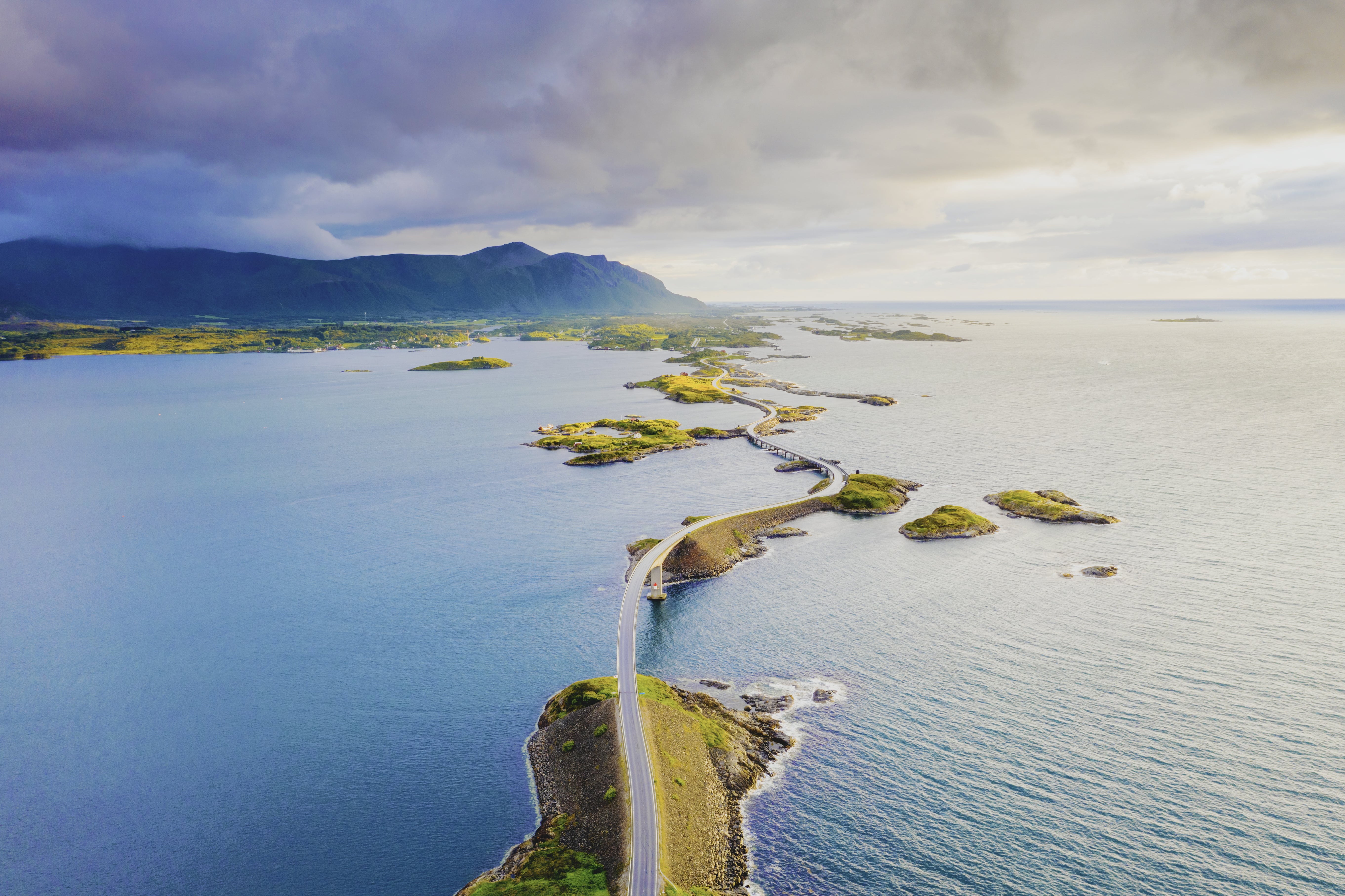 Aerial View Of The Storseisundet Bridge Norvege