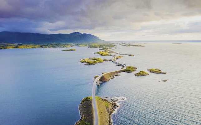 Aerial View Of The Storseisundet Bridge Norvege