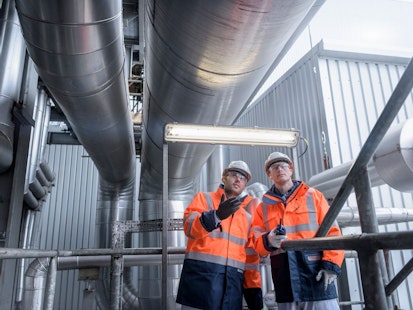 Auditors Inspecting Gas Fire Power Station