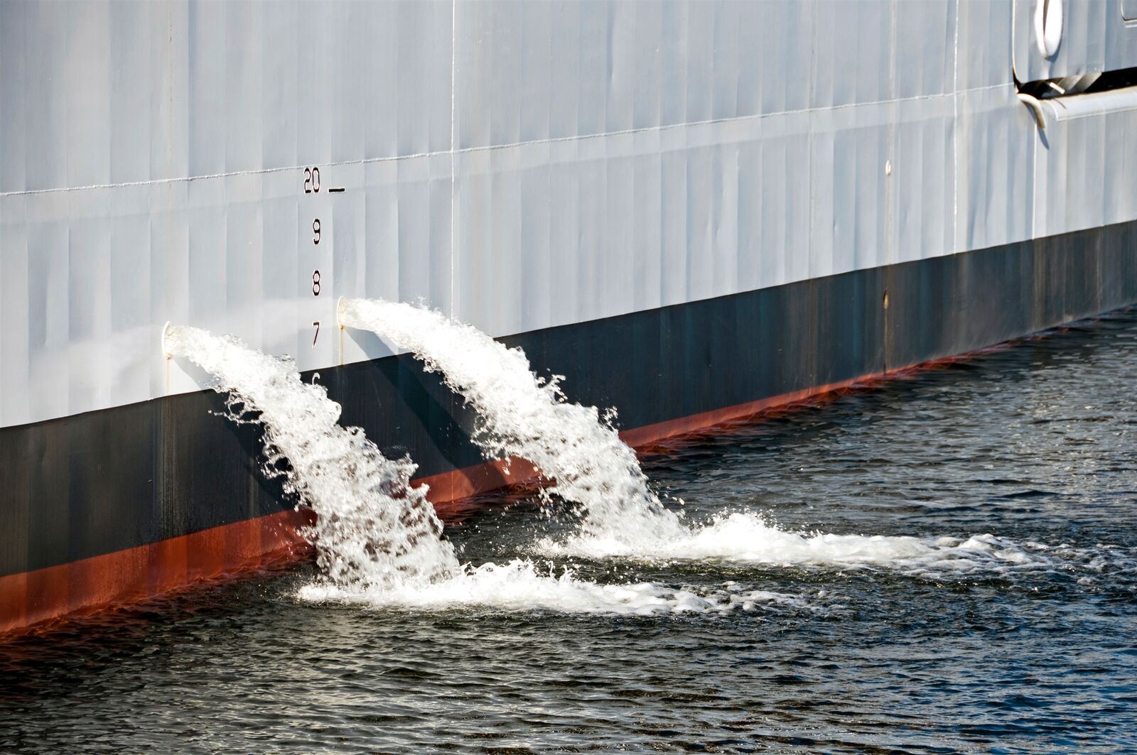 Ballast Water Pouring from Ship