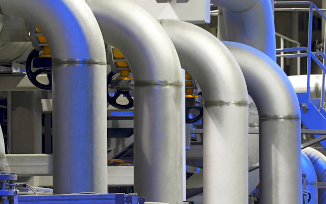 Bends of Pipes in Industrial Factory