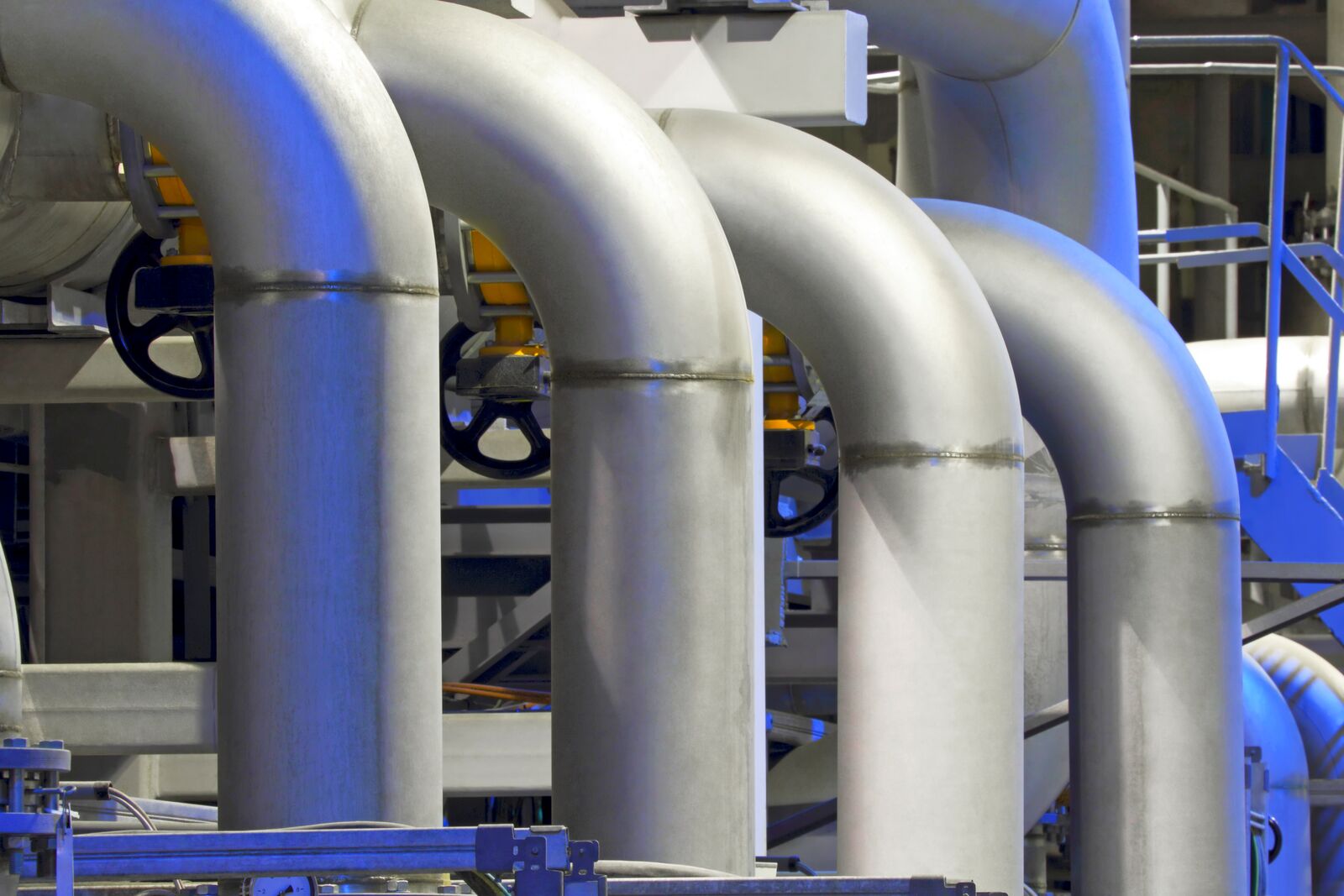 Bends of Pipes in Industrial Factory