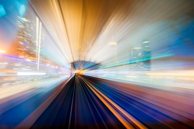 Blurred Railroad Tracks and Light Trails NoFocalPoint