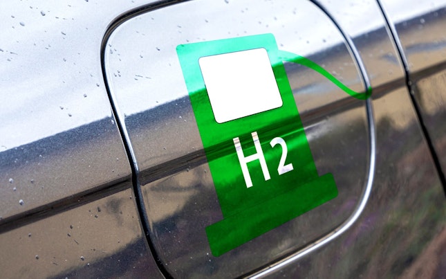 Car with Hydrogen Logo on Filler Cap