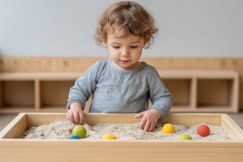 Child Playing with Asbestos Play Sand