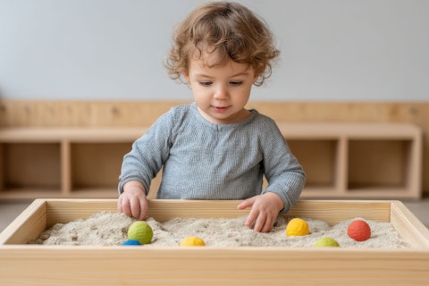 Child Playing with Asbestos Play Sand