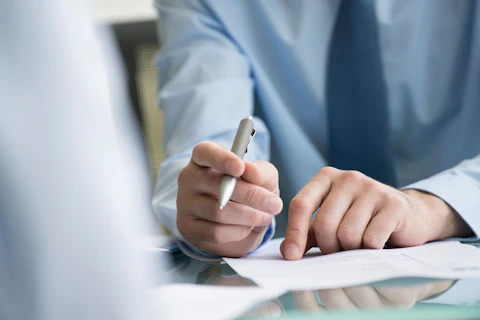 Close up on Hand Writing on a Form
