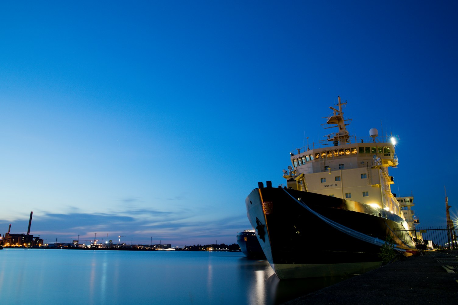 Container Ship at Harbour Terminal