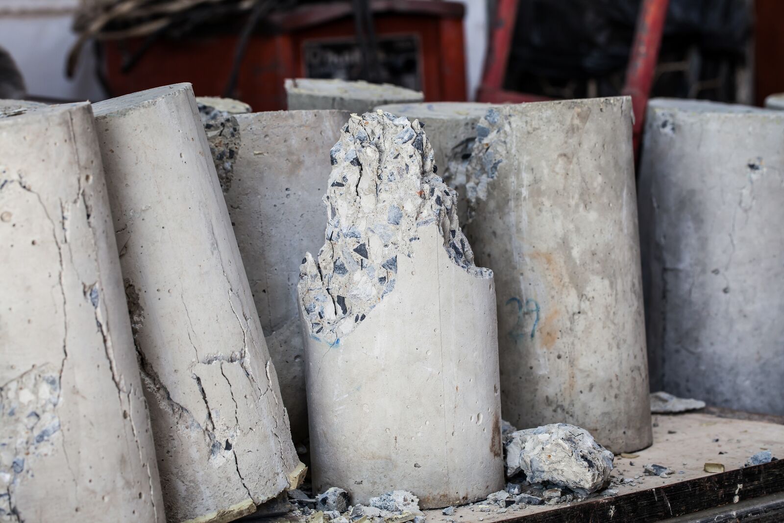 Cracked Concrete after Testing