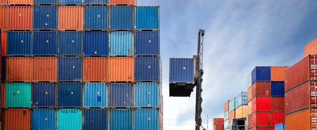 Crane Lifting Up Container