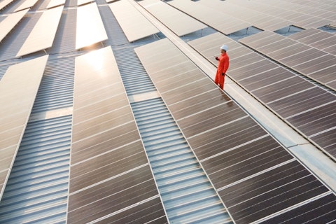 Electrician Doing Maintenance Work at a Solar Power Farm