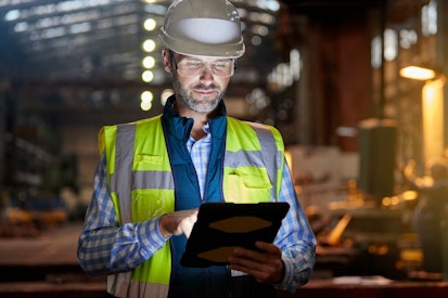 Engineer Inspecting Factory