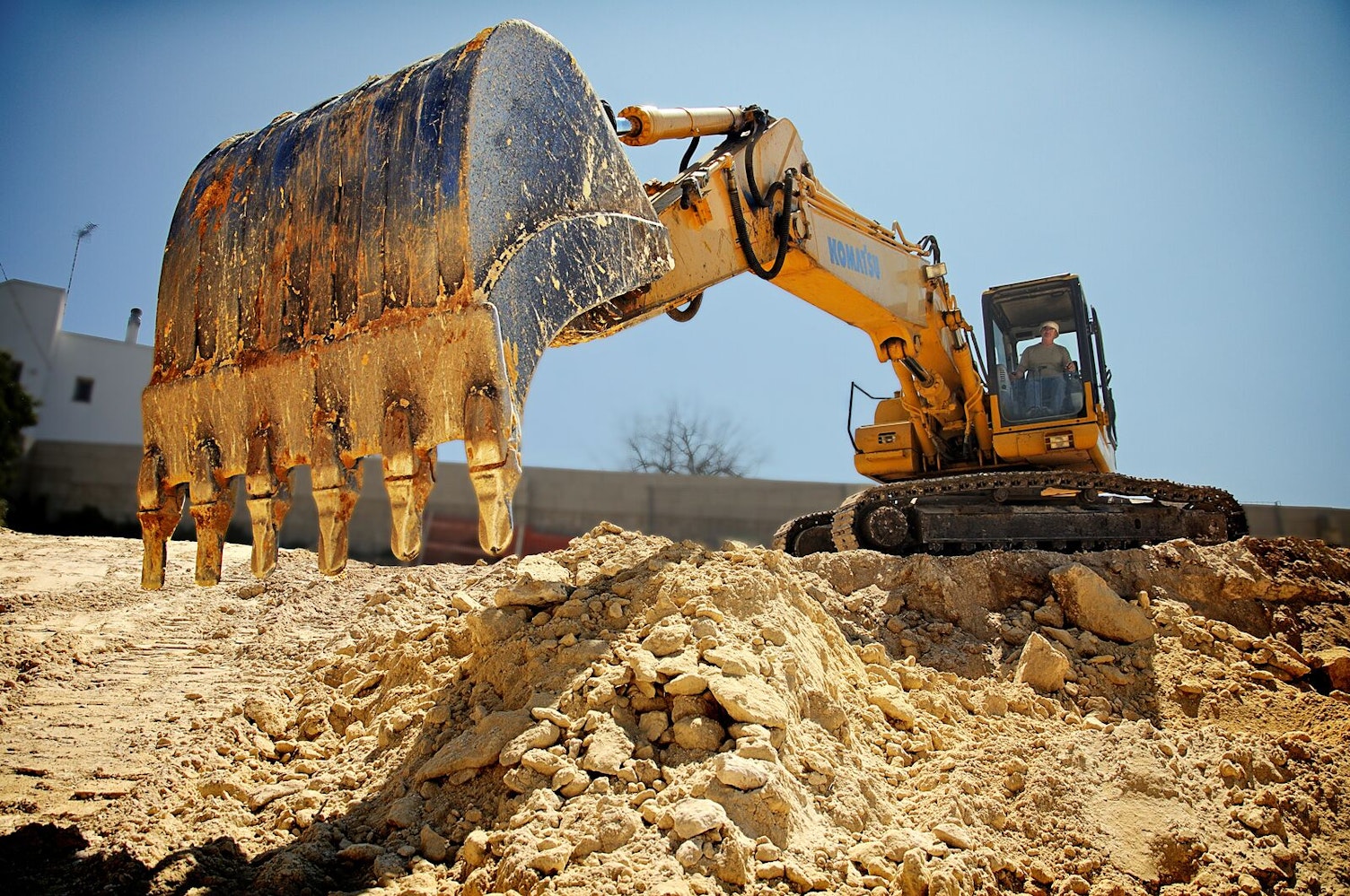 Excavator Moving Dirt