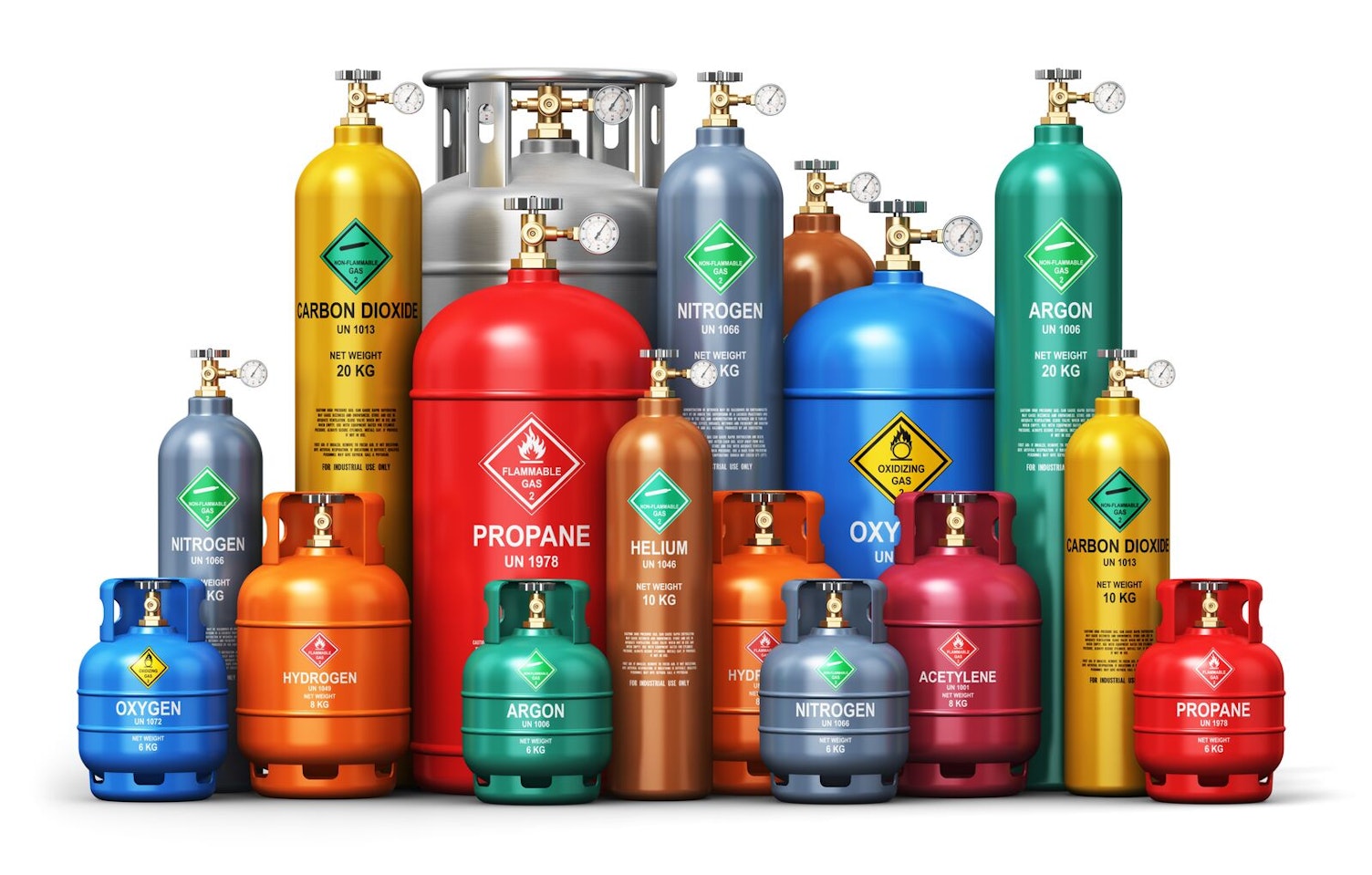 Gas Canisters with Pressure Gauge