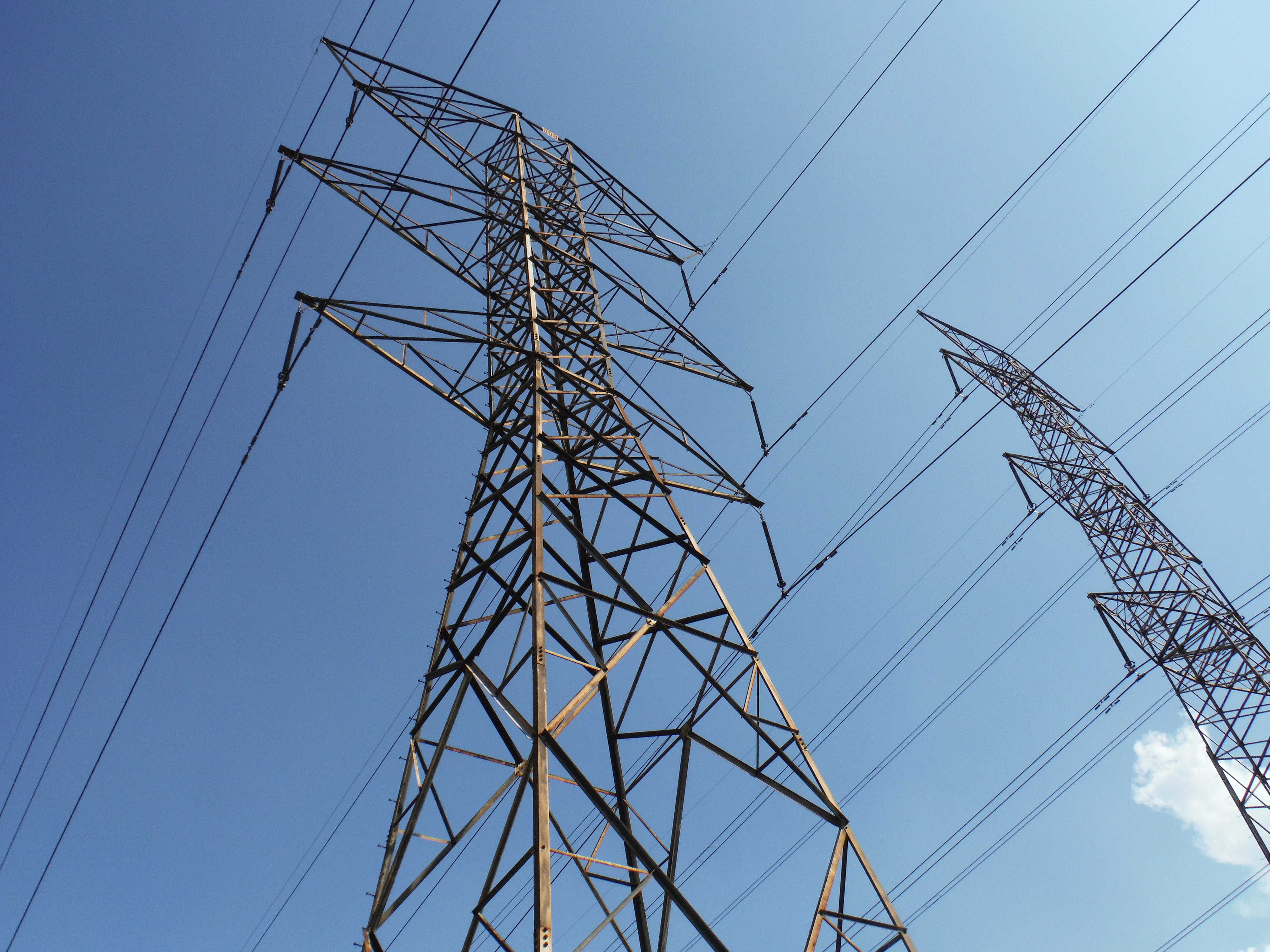High Voltage Power Lines Bottom View