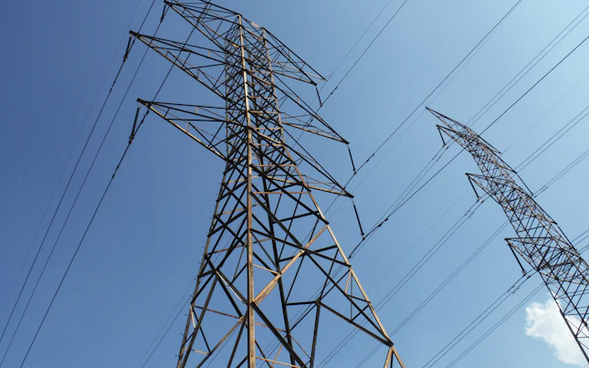 High Voltage Power Lines Bottom View