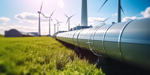 Hydrogen Pipeline with Wind Turbines