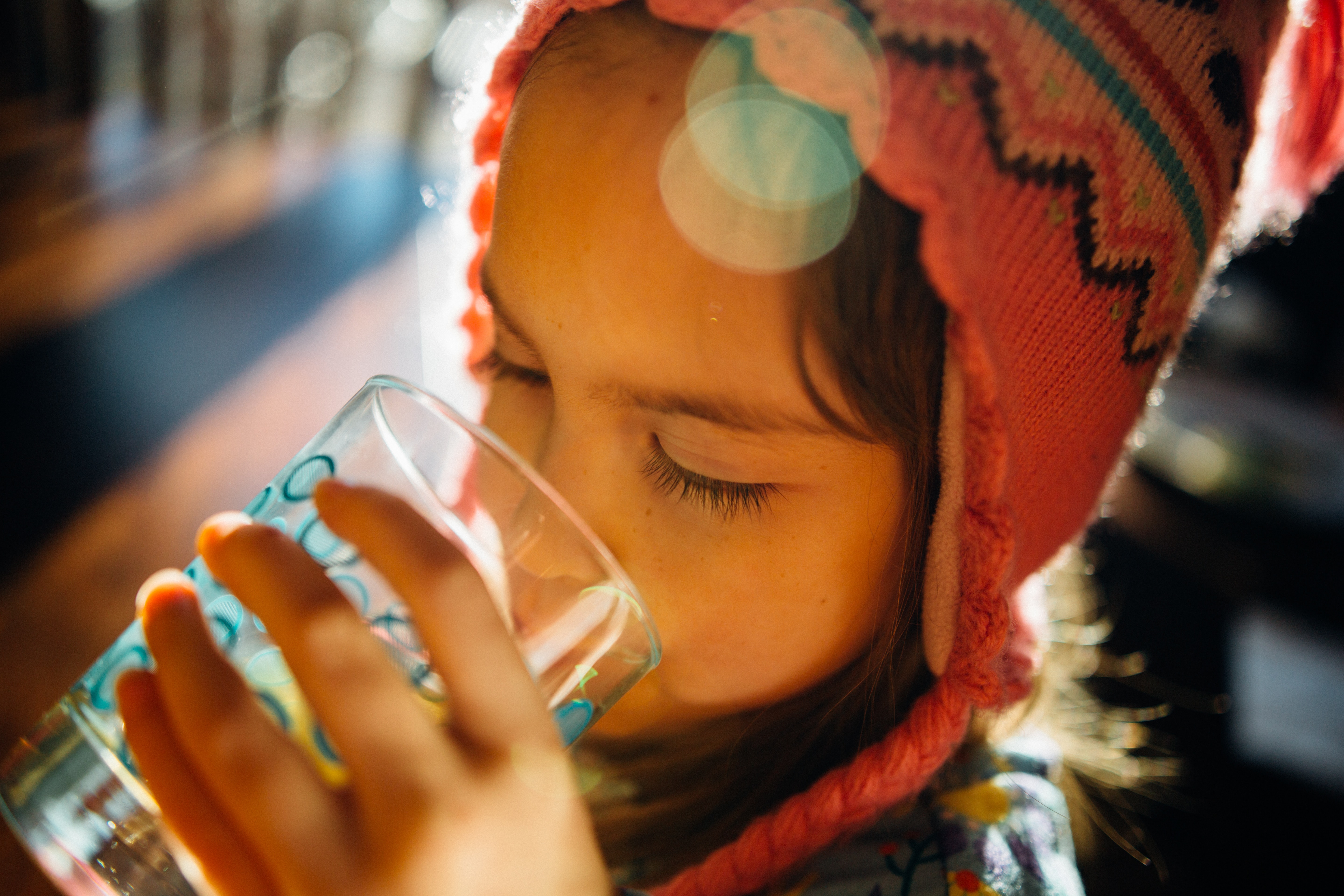 Kid Drinking a Glass of Water