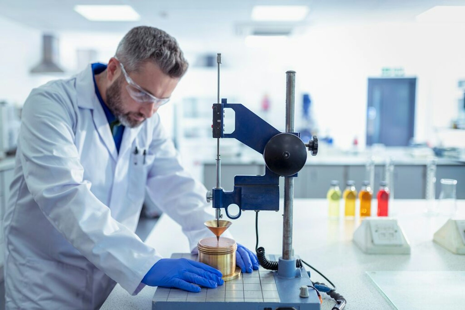 Laboratory Scientist Testing Oil Samples