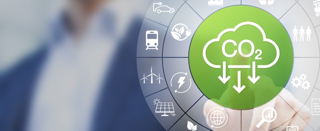 Lower CO2 Emissions and Reduce Carbon Footprint Concept