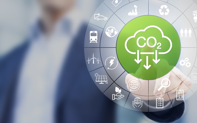 Lower CO2 Emissions and Reduce Carbon Footprint Concept