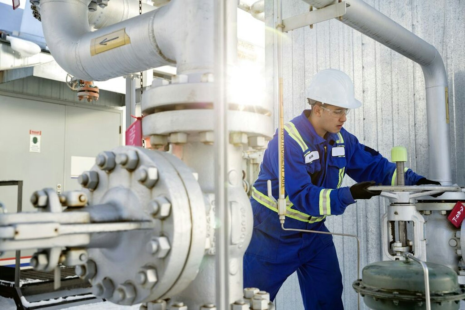 medium-Engineer Working on Pipeline Equipment