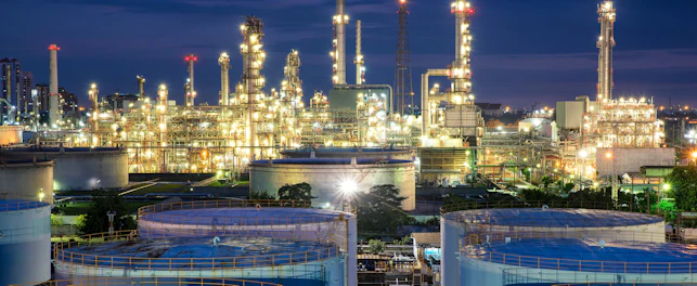 Oil Refinery and Storage Tanks