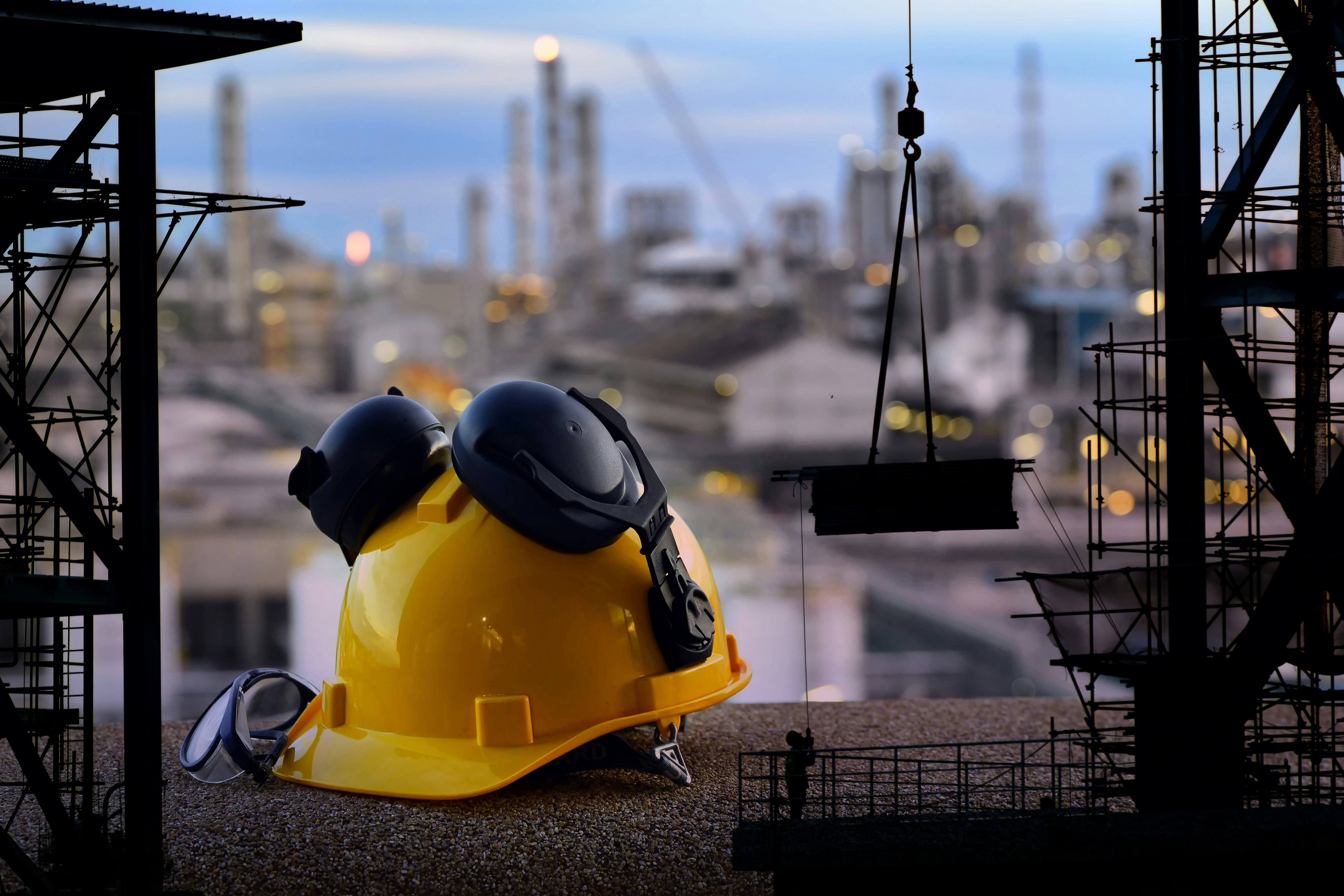 Personal Protective Equipment with Construction Background