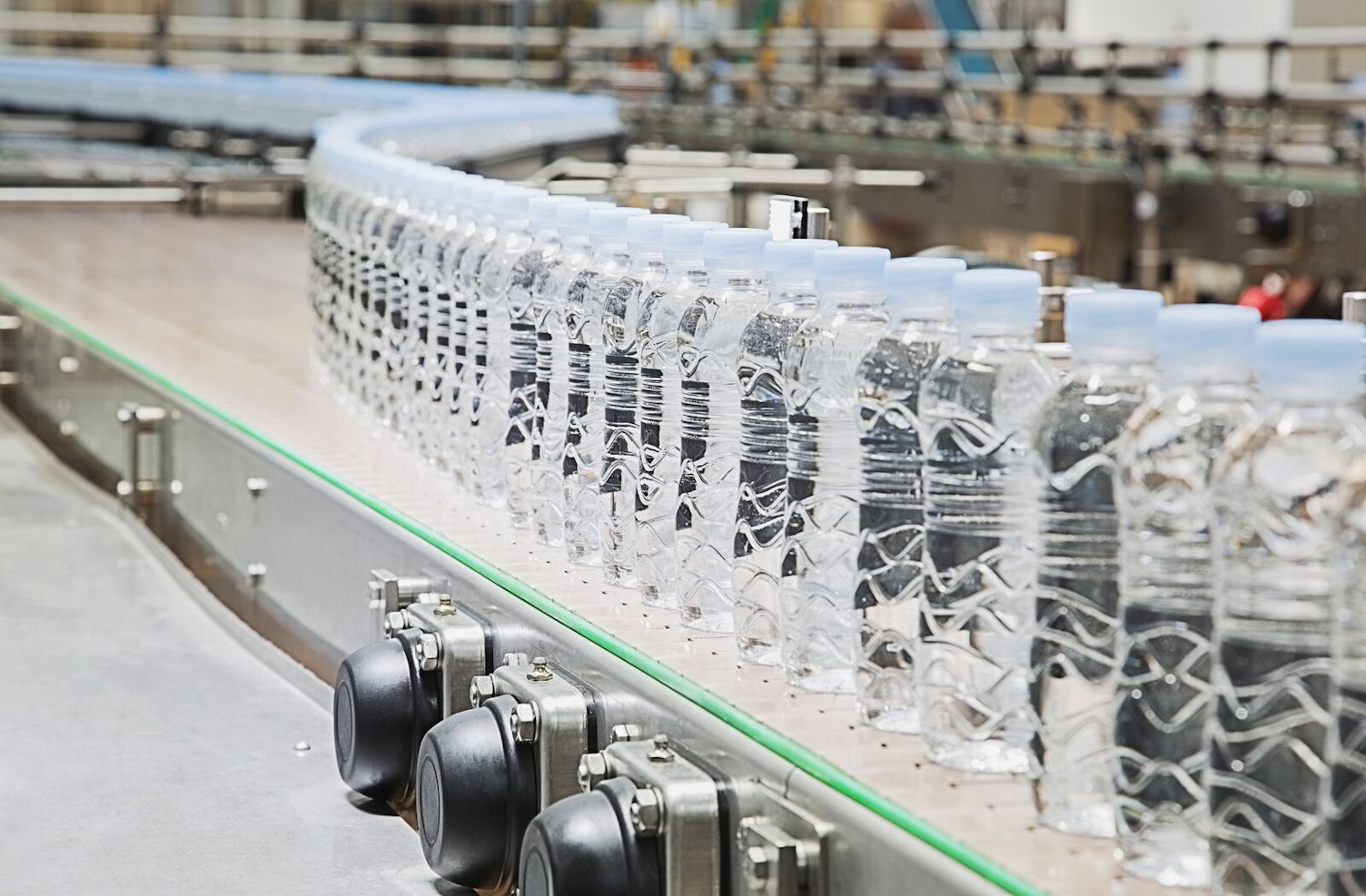 PET Bottles on Conveyor Belt
