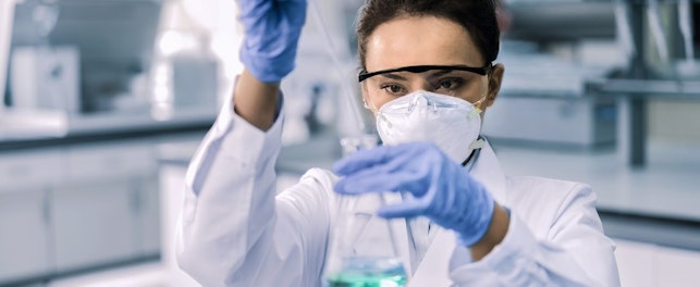Scientist Testing Chemicals in a Laboratory