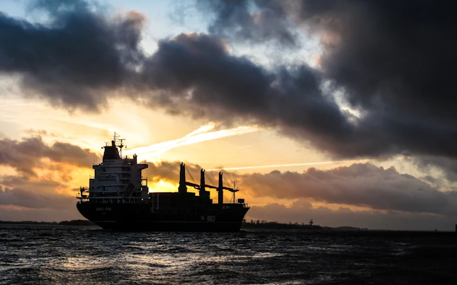 Ship during sunset