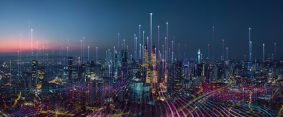 Smart City and Abstract Connection Dots