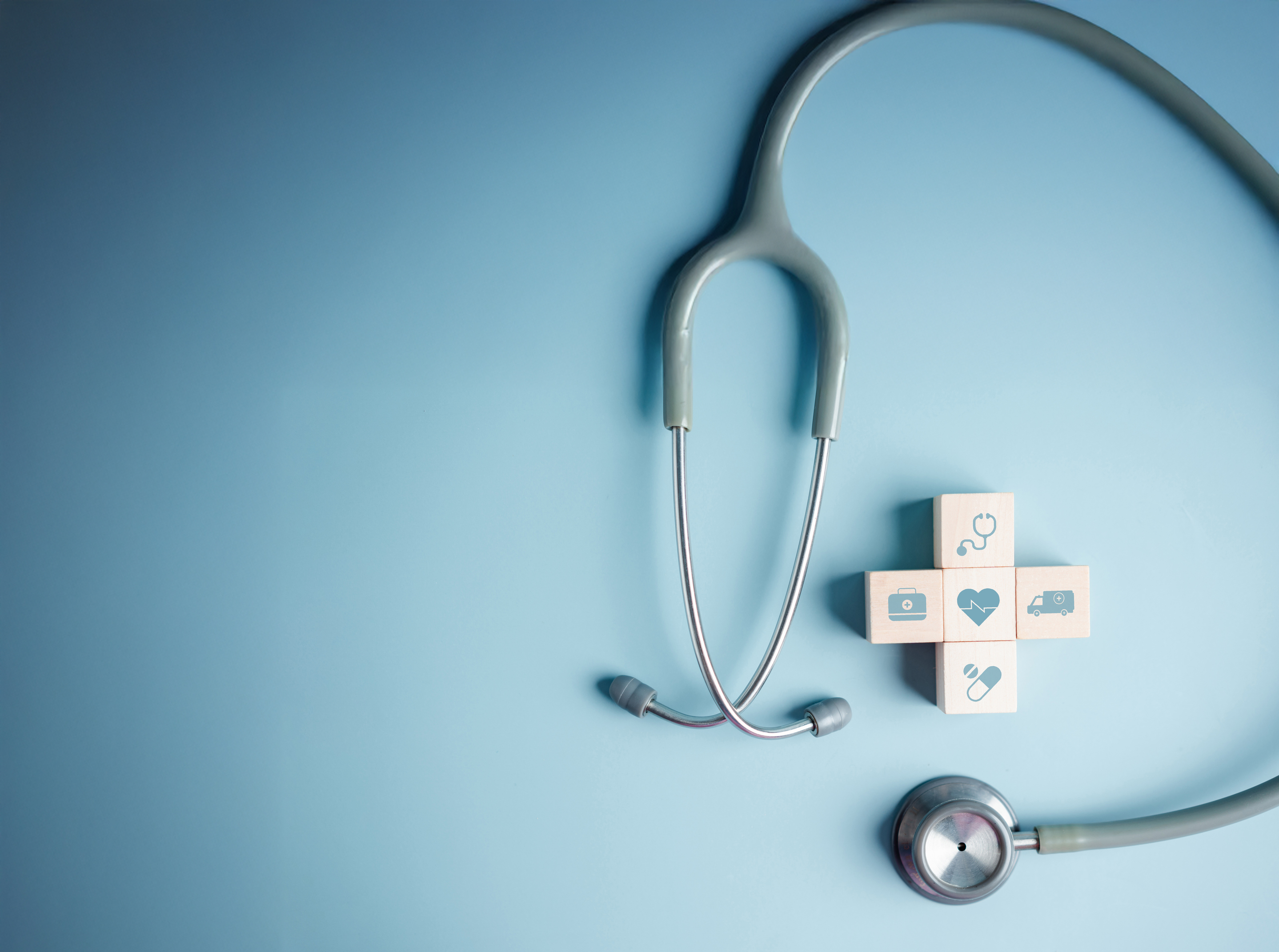 Stethoscope flatlay health medical device