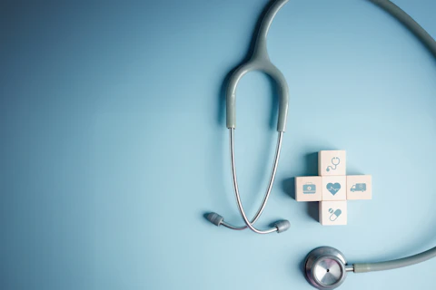Stethoscope flatlay health medical device